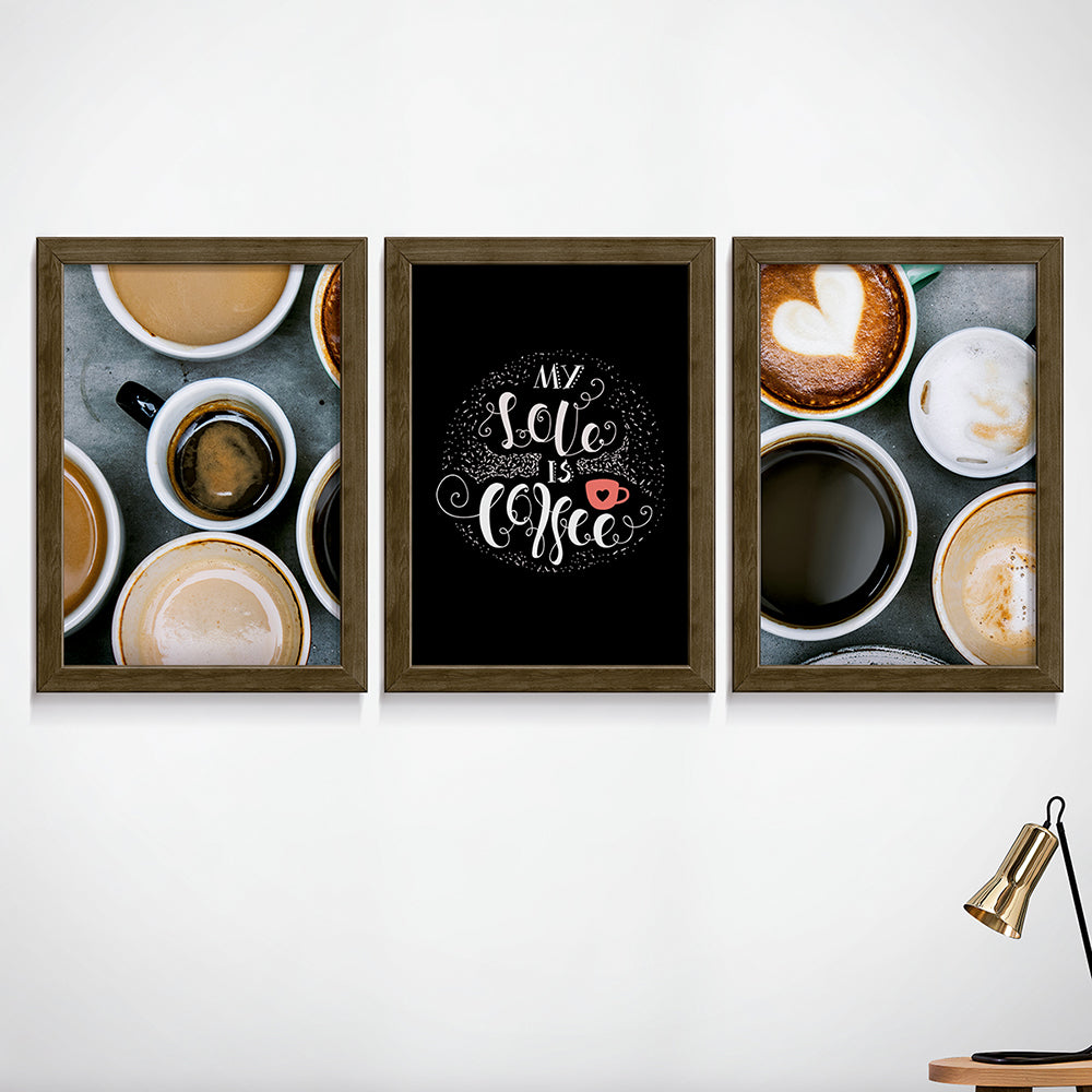 Composição de quadros My Love is Coffee 2