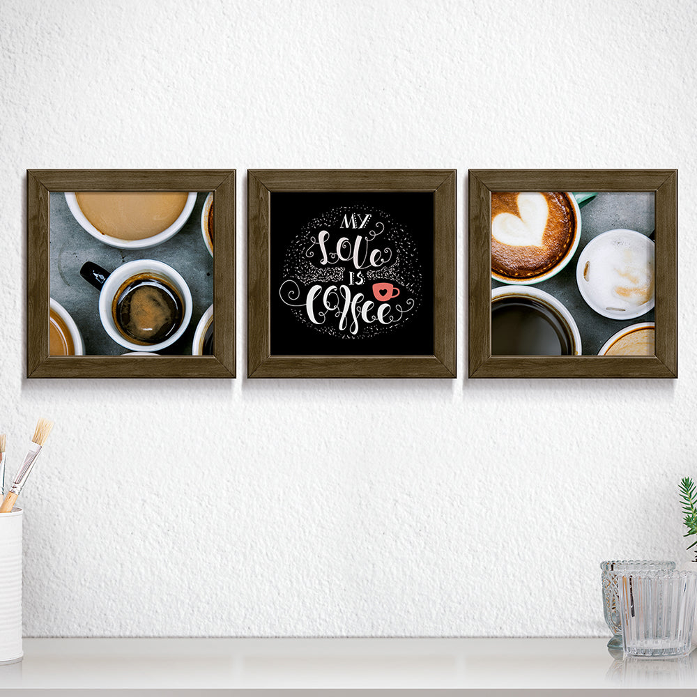 Composição de quadros My Love is Coffee 1