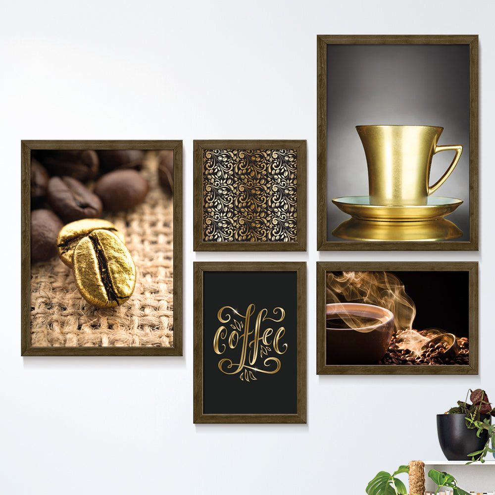 Composição de quadros Golden Coffee