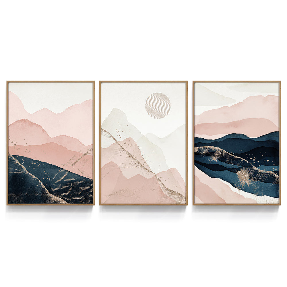 Composição de quadros Abstrato Montanhas Trio