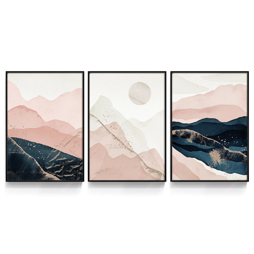 Composição de quadros Abstrato Montanhas Trio