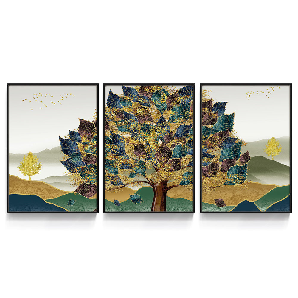 Composição de quadros Árvore da Folhagem colorida