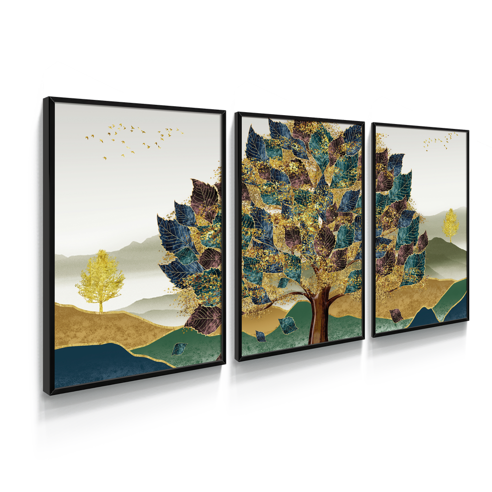 Composição de quadros Árvore da Folhagem colorida