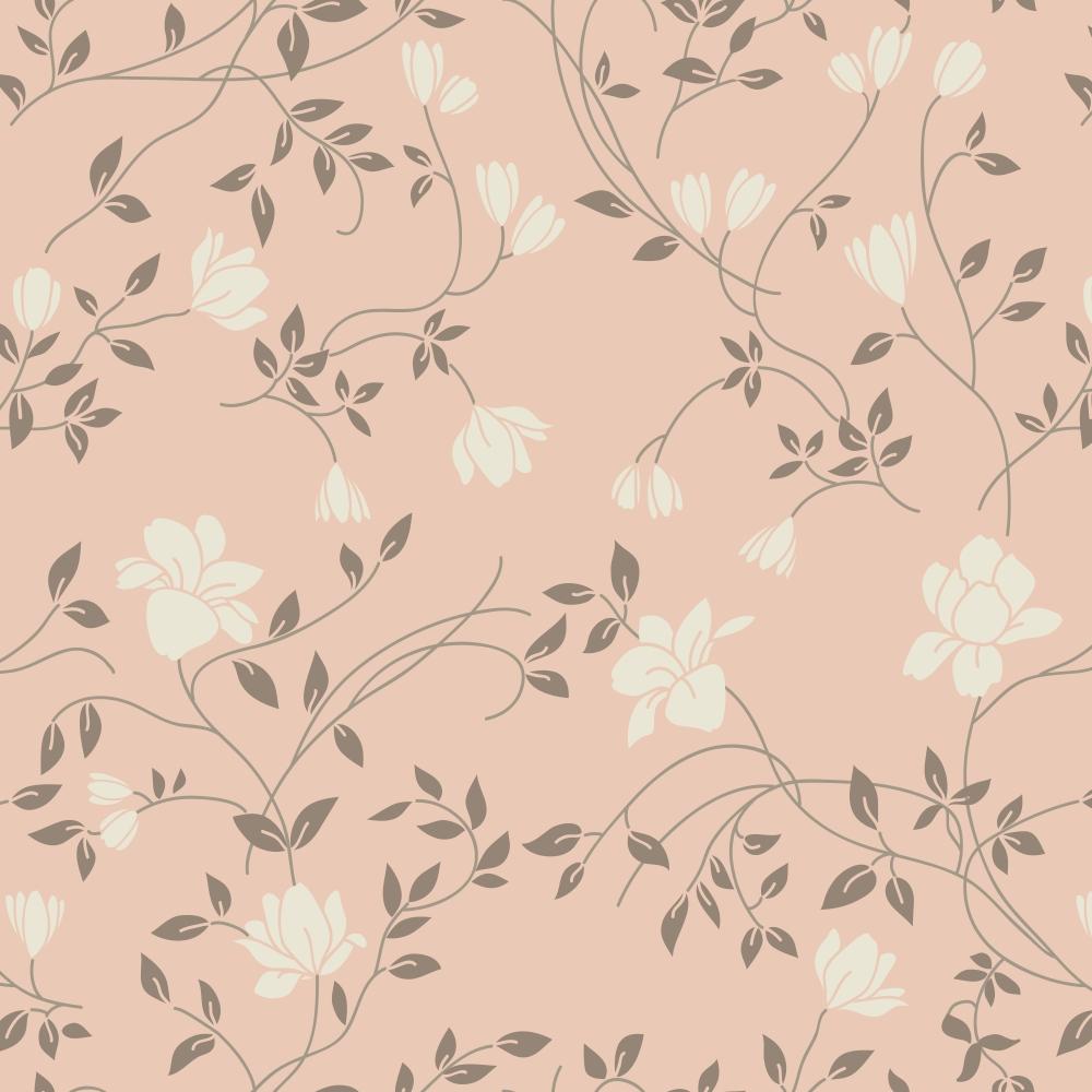 Papel de parede Floral Delicado Rosa