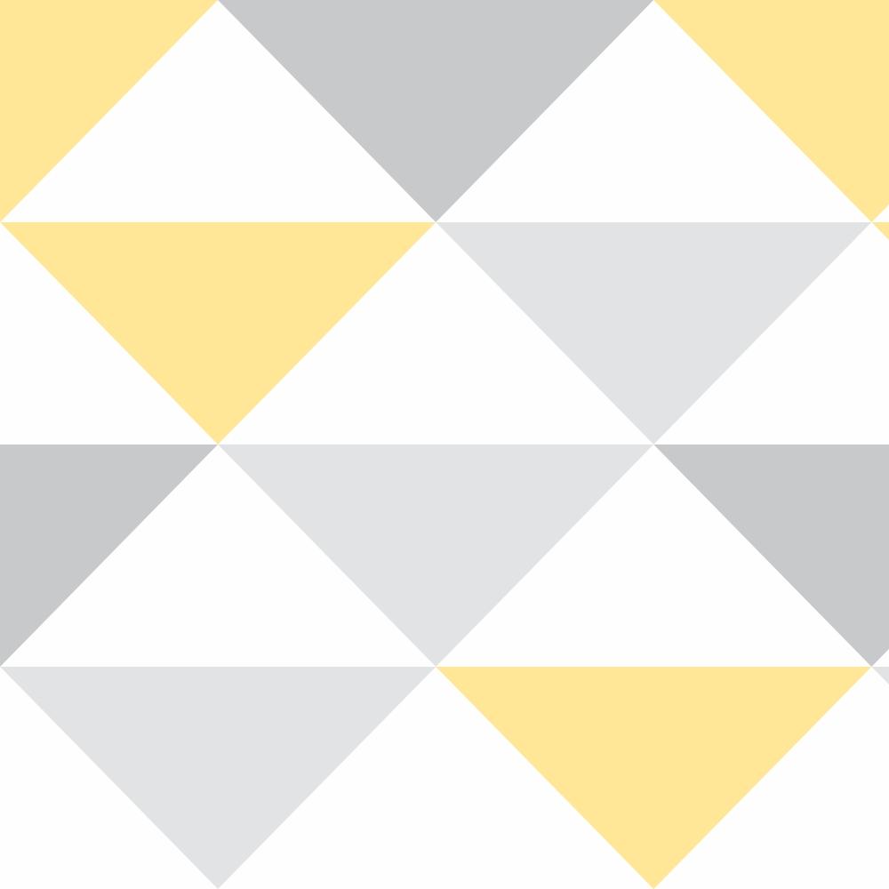 Papel de parede Triângulos Cinza e Amarelo