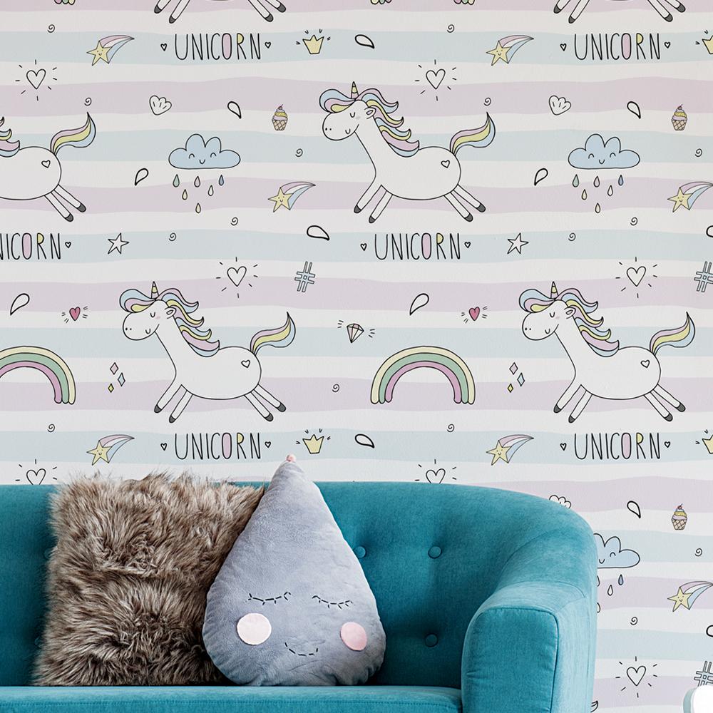 Papel de parede Happy Unicorn