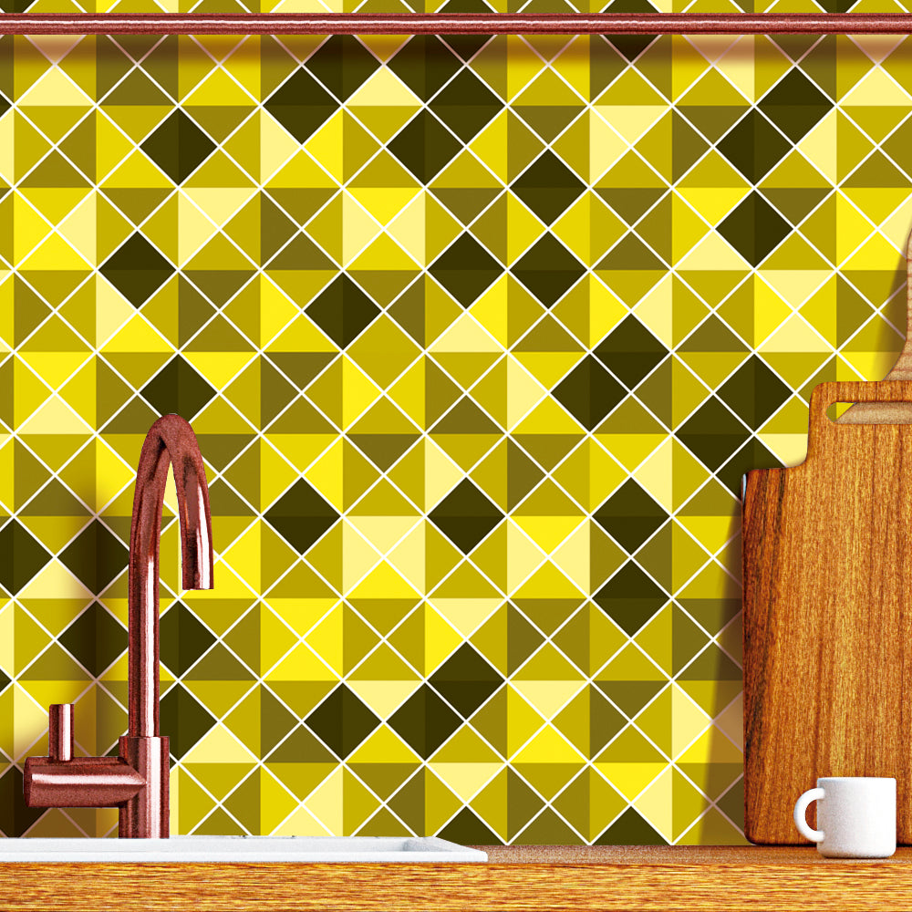Papel de parede Pastilha Amarela Esverdeada