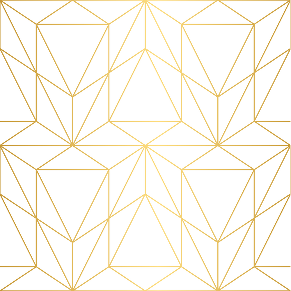 Papel de Parede Adesivo Linhas Geométricas Dourada
