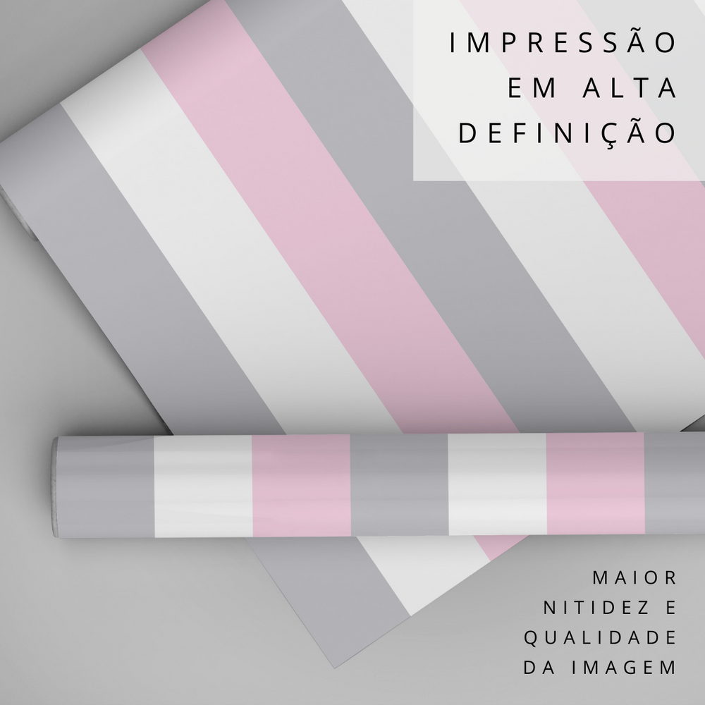 Papel de parede Listras Meninas Rosa