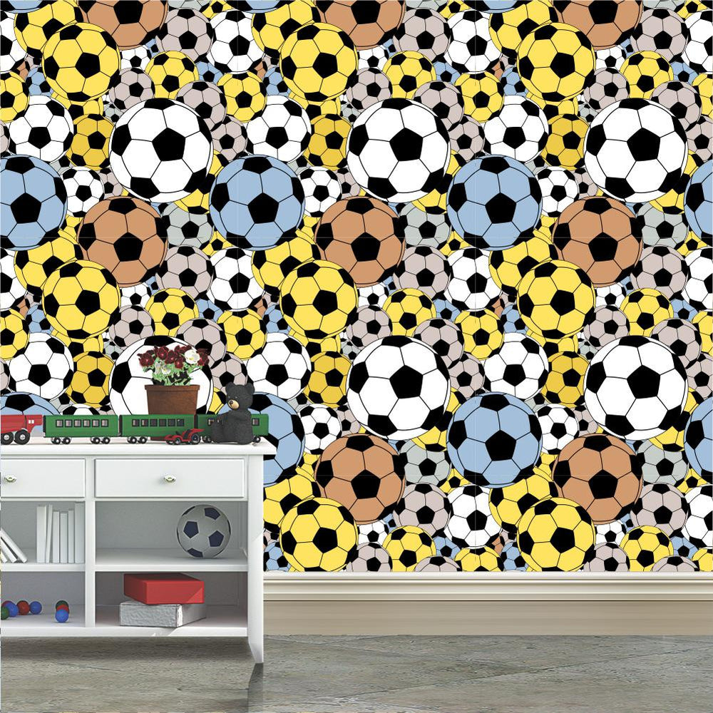 Papel de Parede Foto Mural Infantil Bola de Futebol Campo