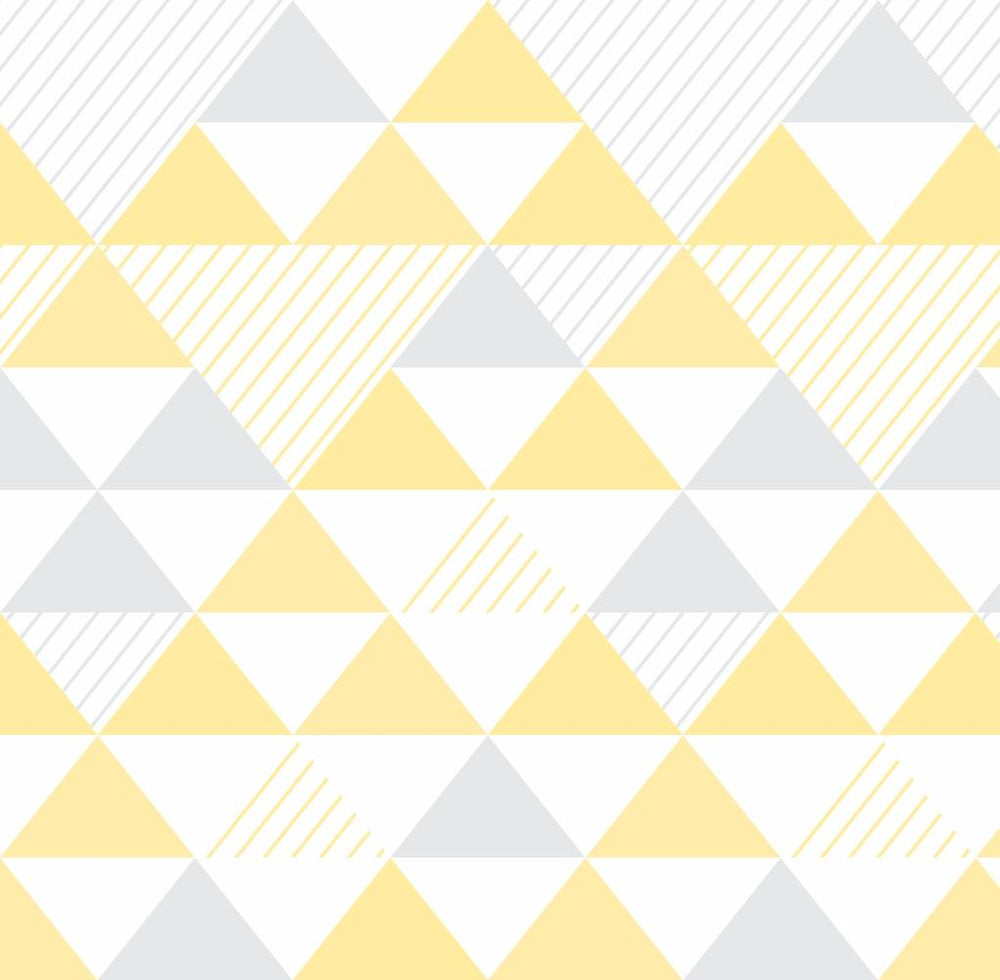 Papel de parede Triângulos Listrados Amarelo