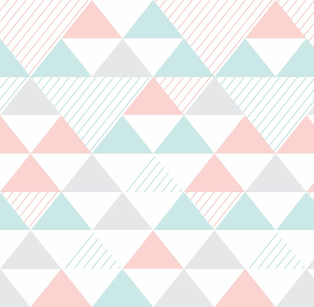 Papel de parede Triângulos Listrados Coloridos 1
