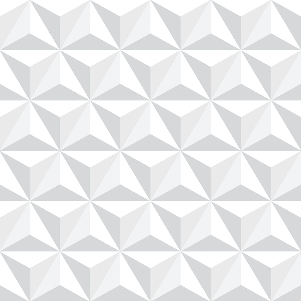 Papel de parede Triângulos 3D Moderno Branco