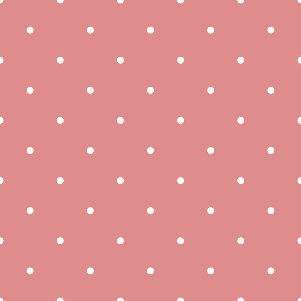 Papel de parede Bolinhas Geométrico Rosa Branco