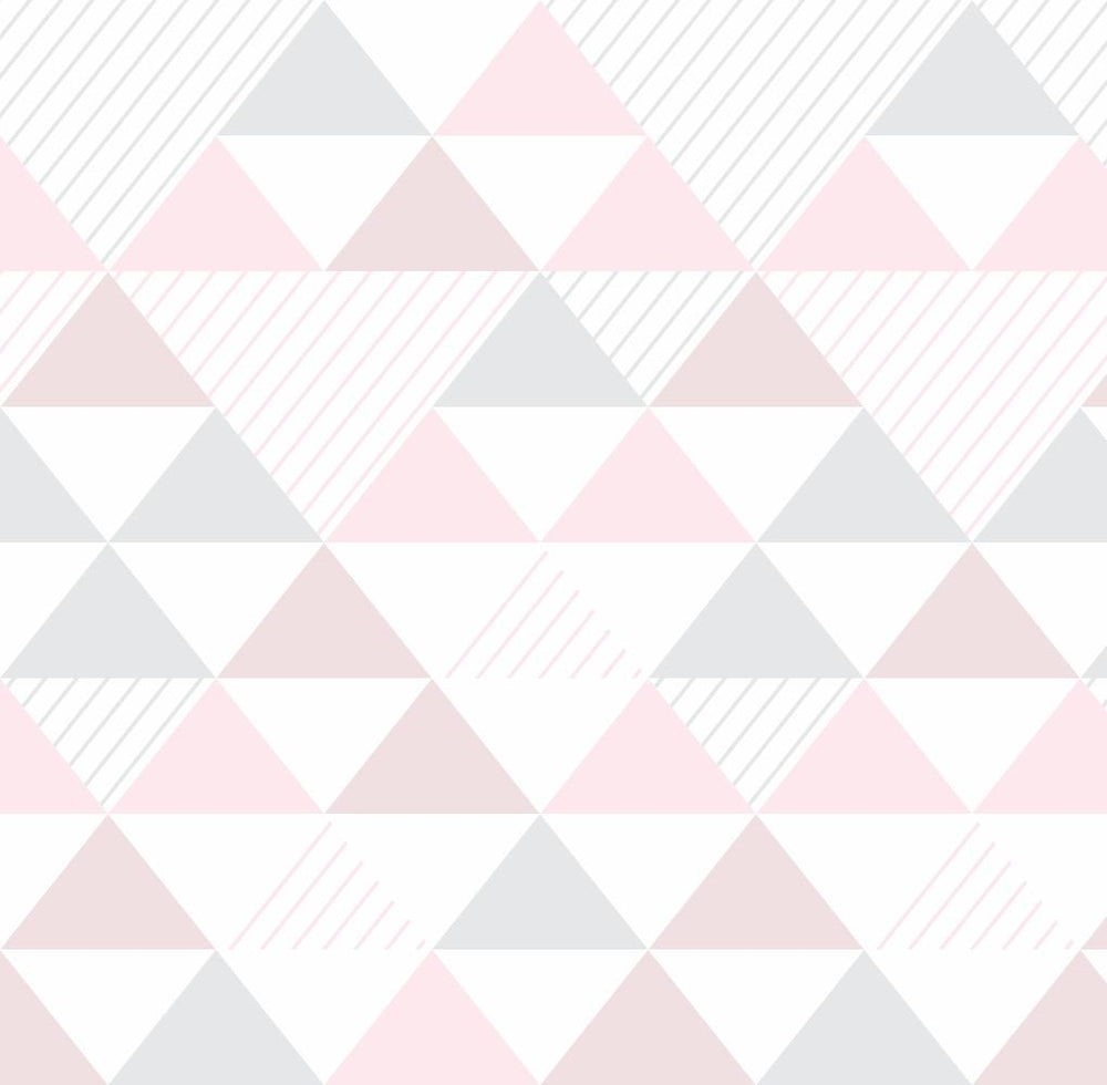 Papel de parede Triângulos Listrados Rosa